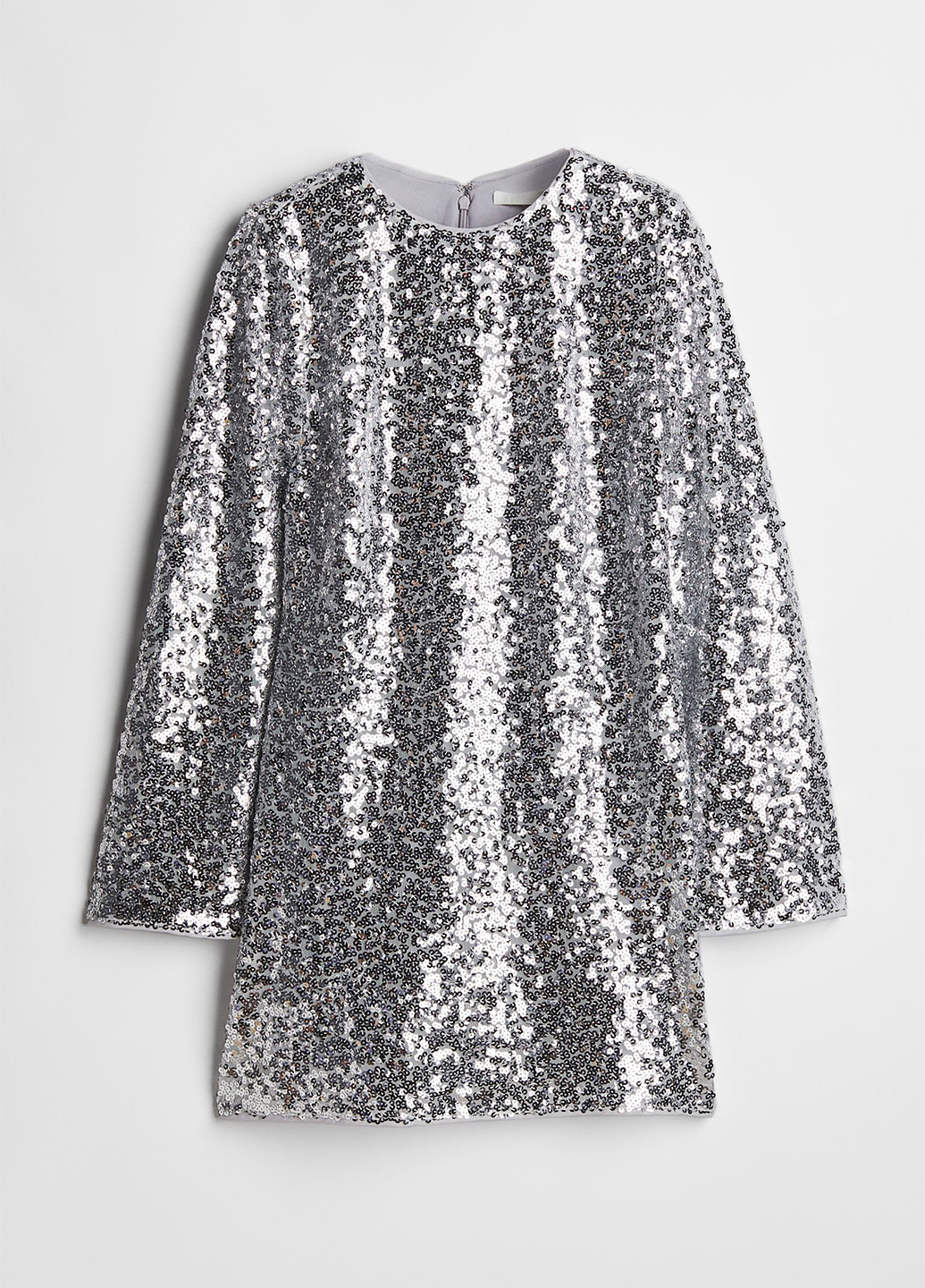 Срібна кежуал, вечірня, коктейльна сукня H&M однотонна