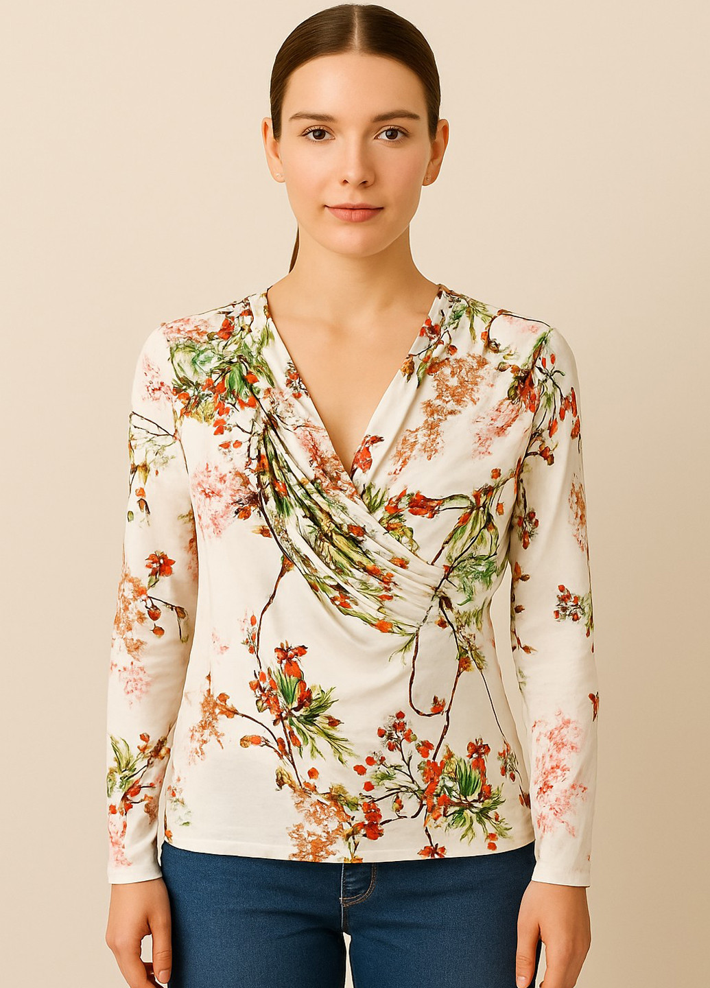 Молочна блуза на запах Sassofono