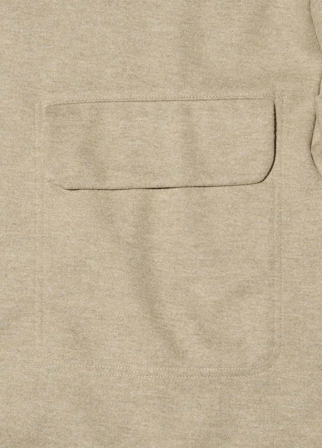 Бежевый свитшот Uniqlo меланж без декора (324631971)