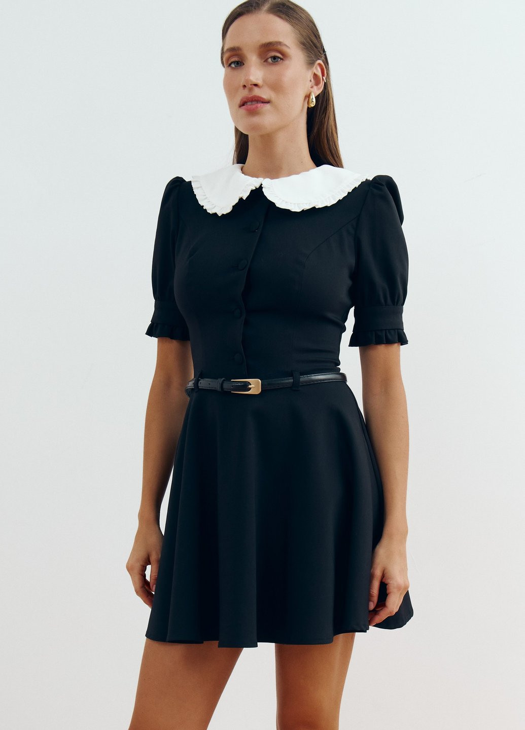 Чорна кежуал сукня кльош Gepur однотонна