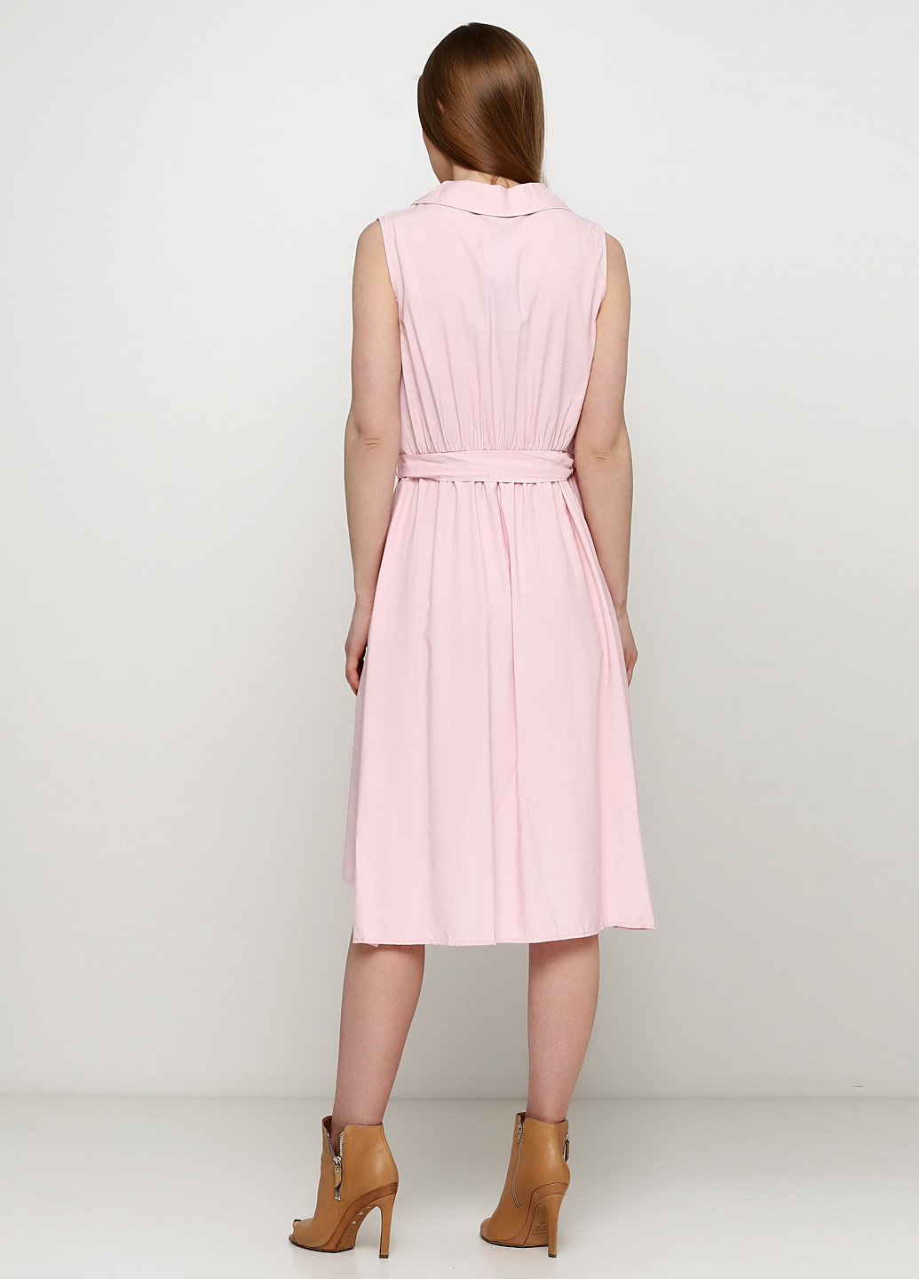 Світло-рожева кежуал сукня кльош Unigirl однотонна