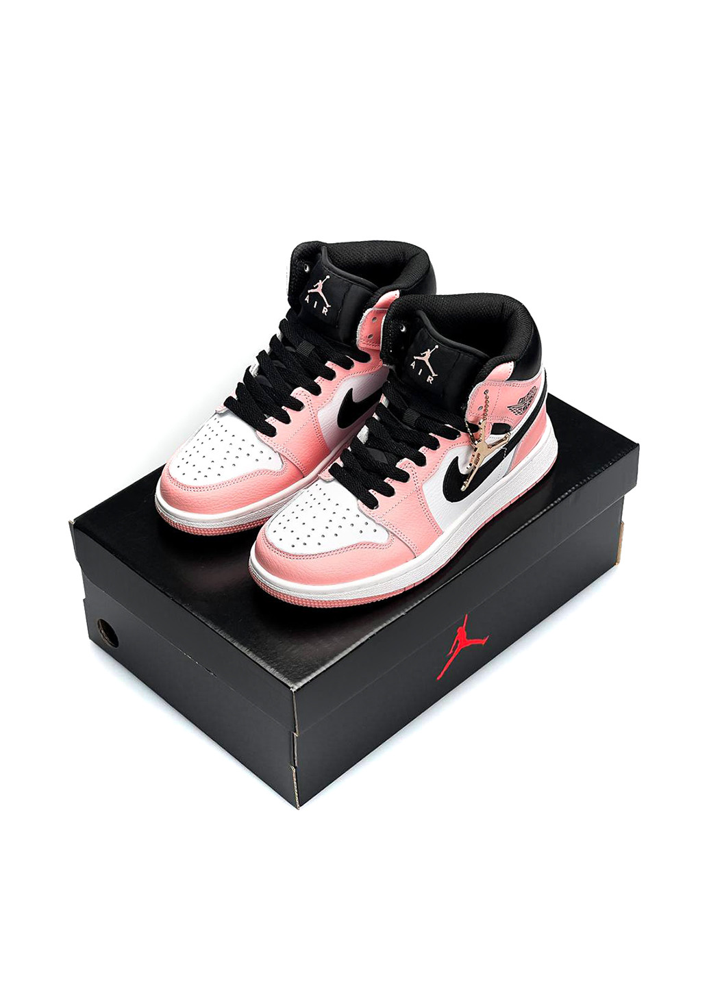Цветные всесезонные кроссовки Nike Air Jordan High White Pink
