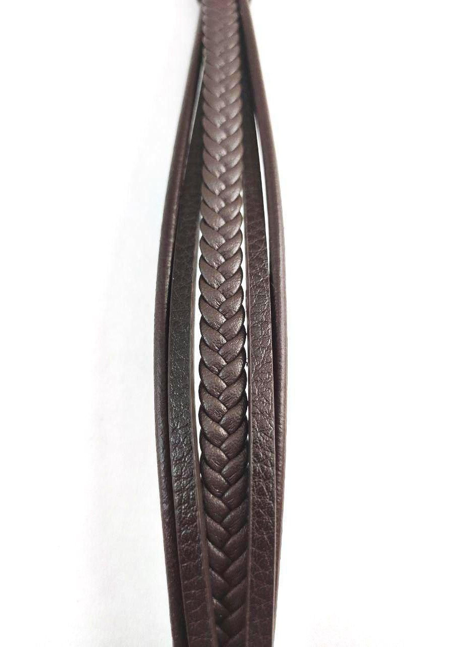 Кожаный коричневый браслет с гравировкой No Brand (254398595)