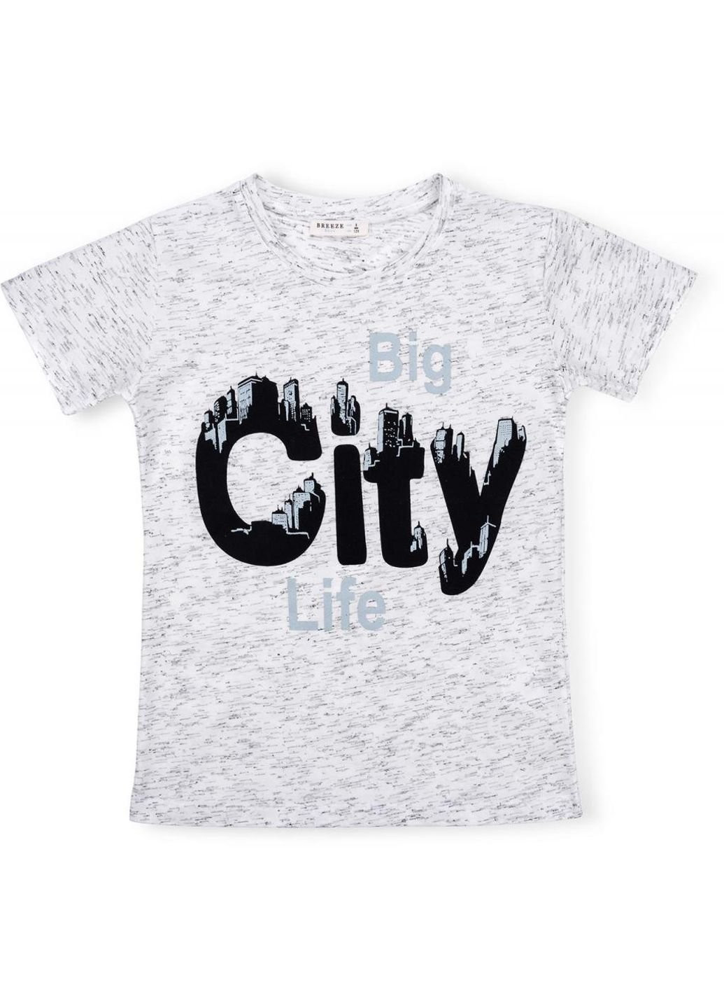Сіра демісезонна футболка дитяча "big city life" (11129-134b-gray) Breeze