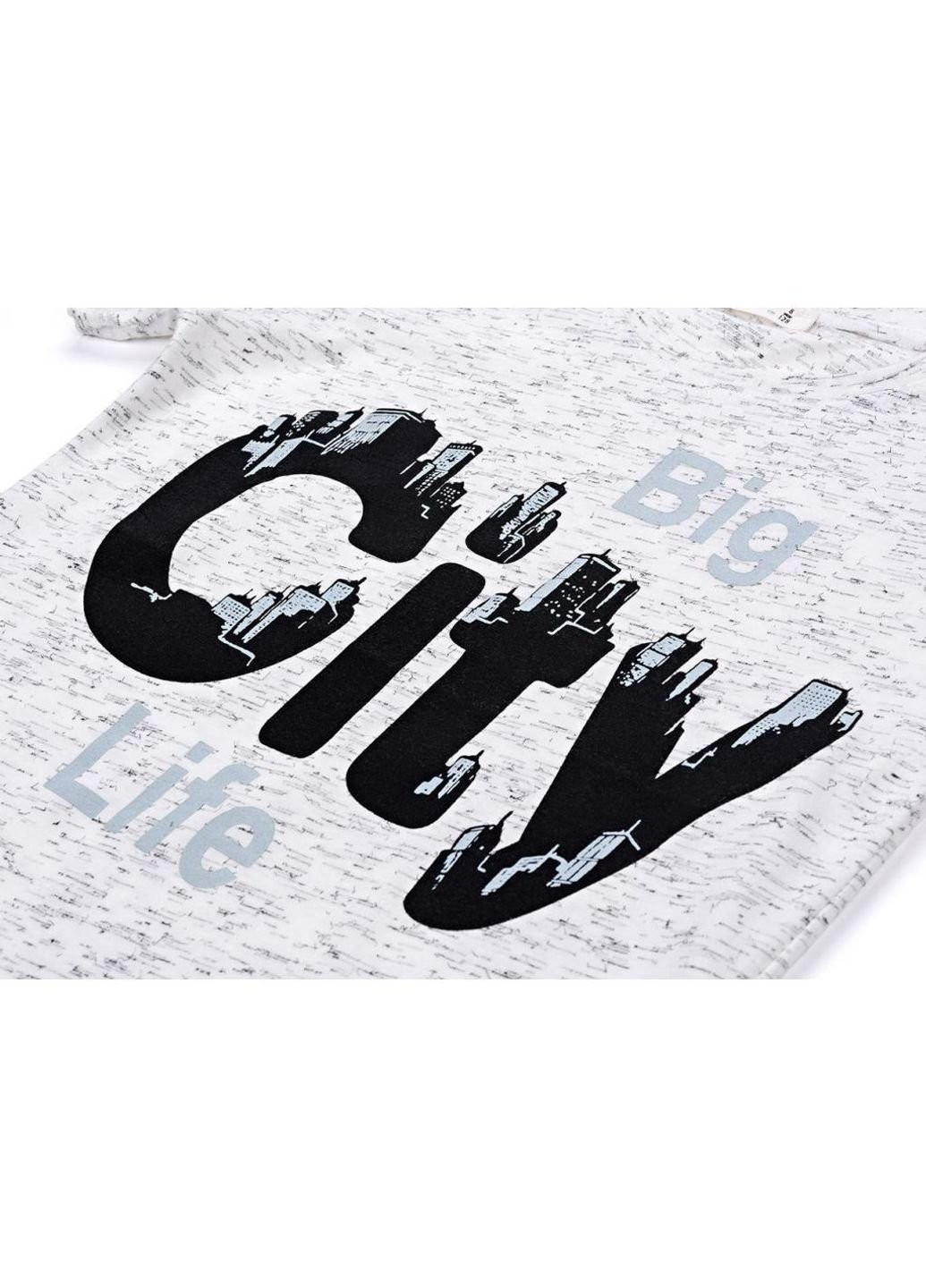 Серая демисезонная футболка детская "big city life" (11129-134b-gray) Breeze