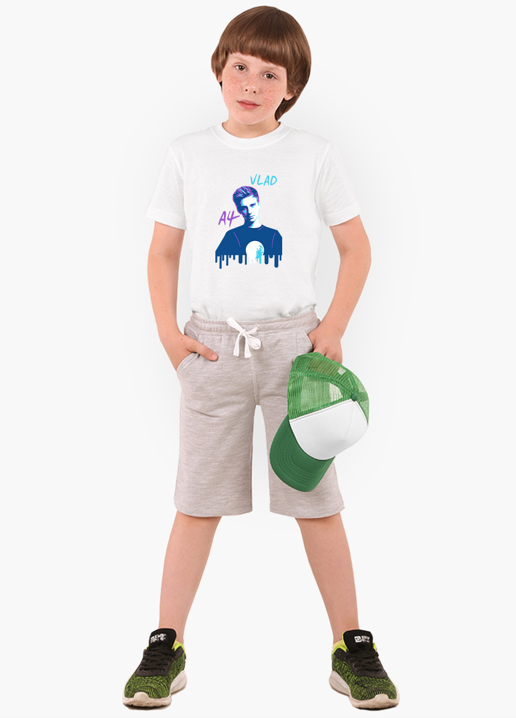 Белая демисезонная футболка детская блогер влад а4 (blogger vlad a4)(9224-2623) MobiPrint