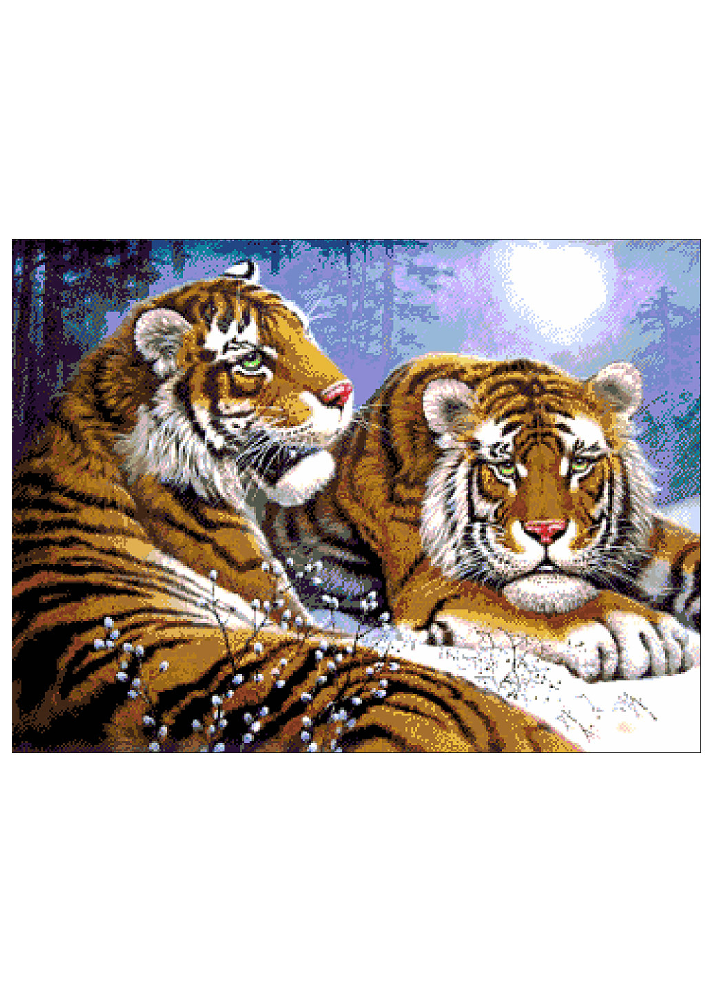 Набор для вышивания бисером Пара тигров 64х48 см Александра Токарева (252253559)
