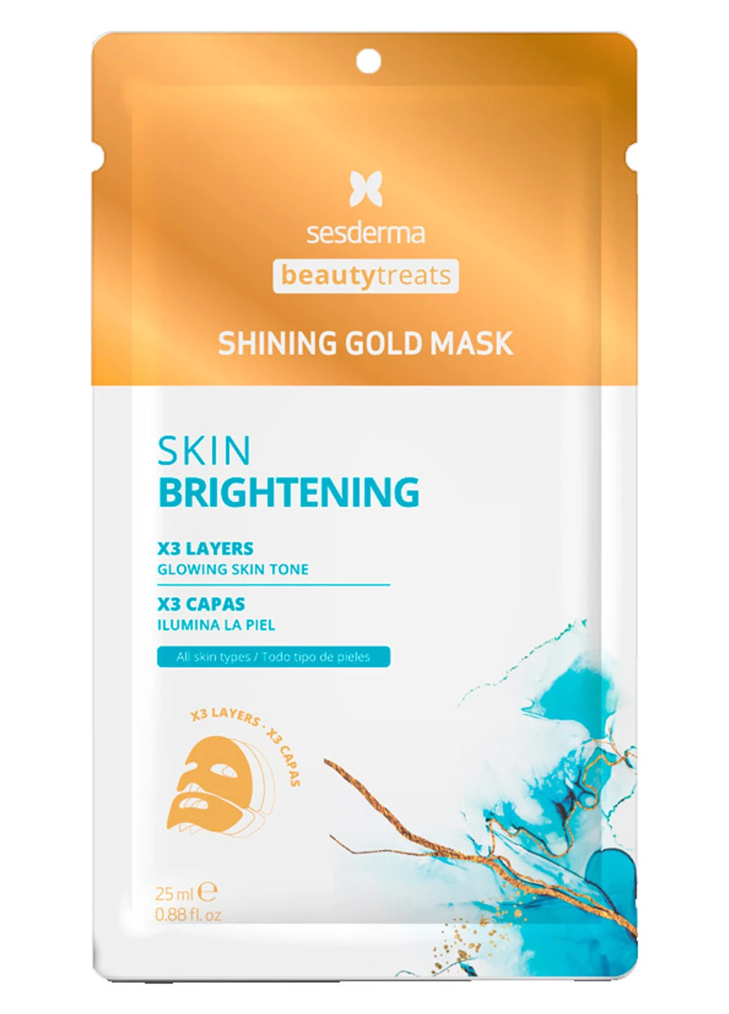 Маска для обличчя тришарова Beauty Treats Shining Gold Mask SeSDerma (202416084)
