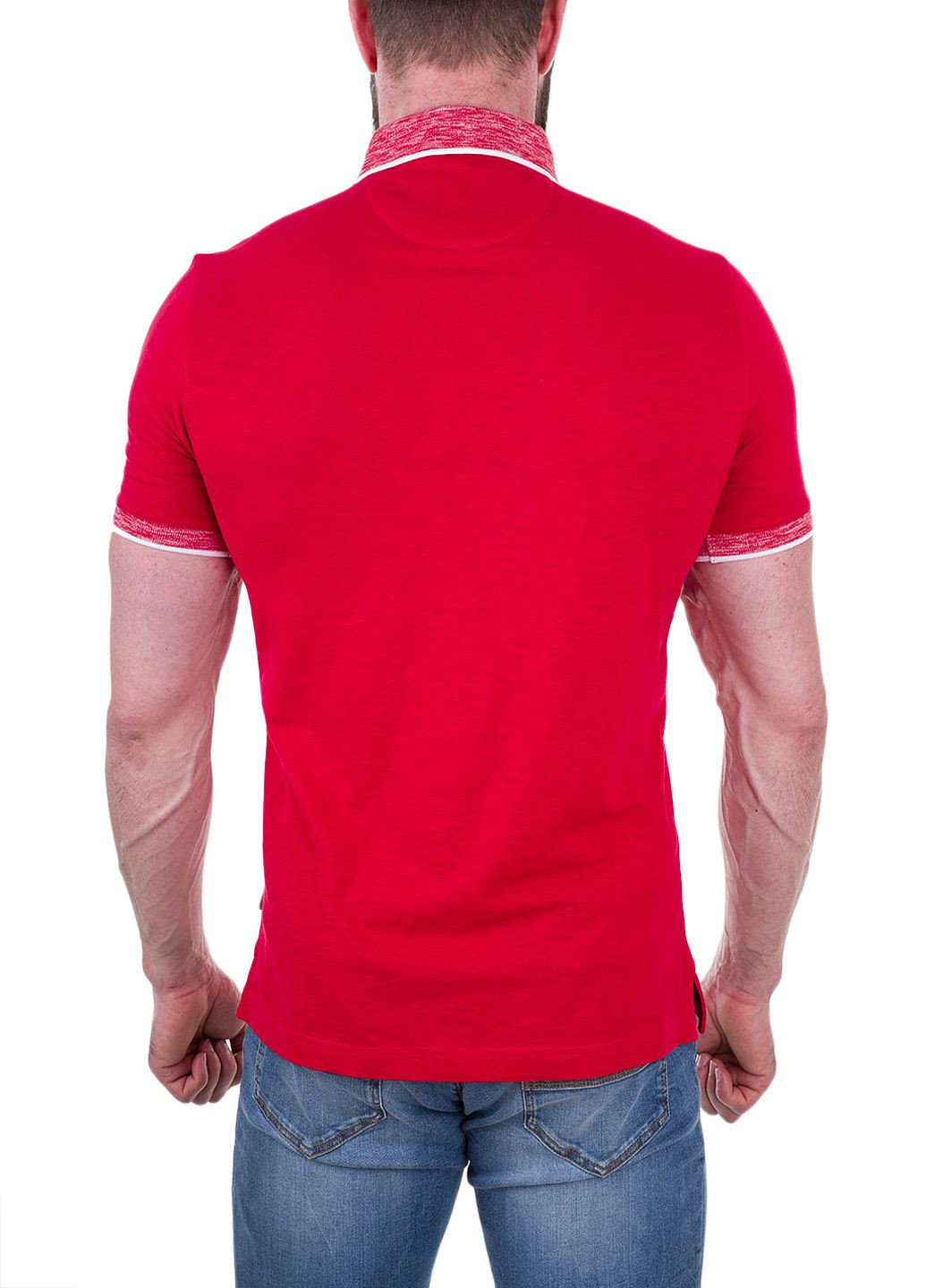 Красная футболка-поло для мужчин Bugatti однотонная