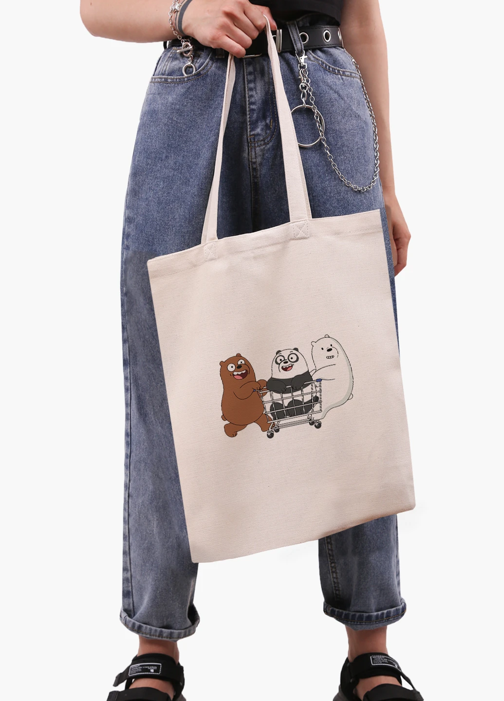 Еко сумка шоппер біла Вся правда про ведмедів (We Bare Bears) (9227-2891-WT-1) екосумка шопер 41*35 см MobiPrint (224806176)