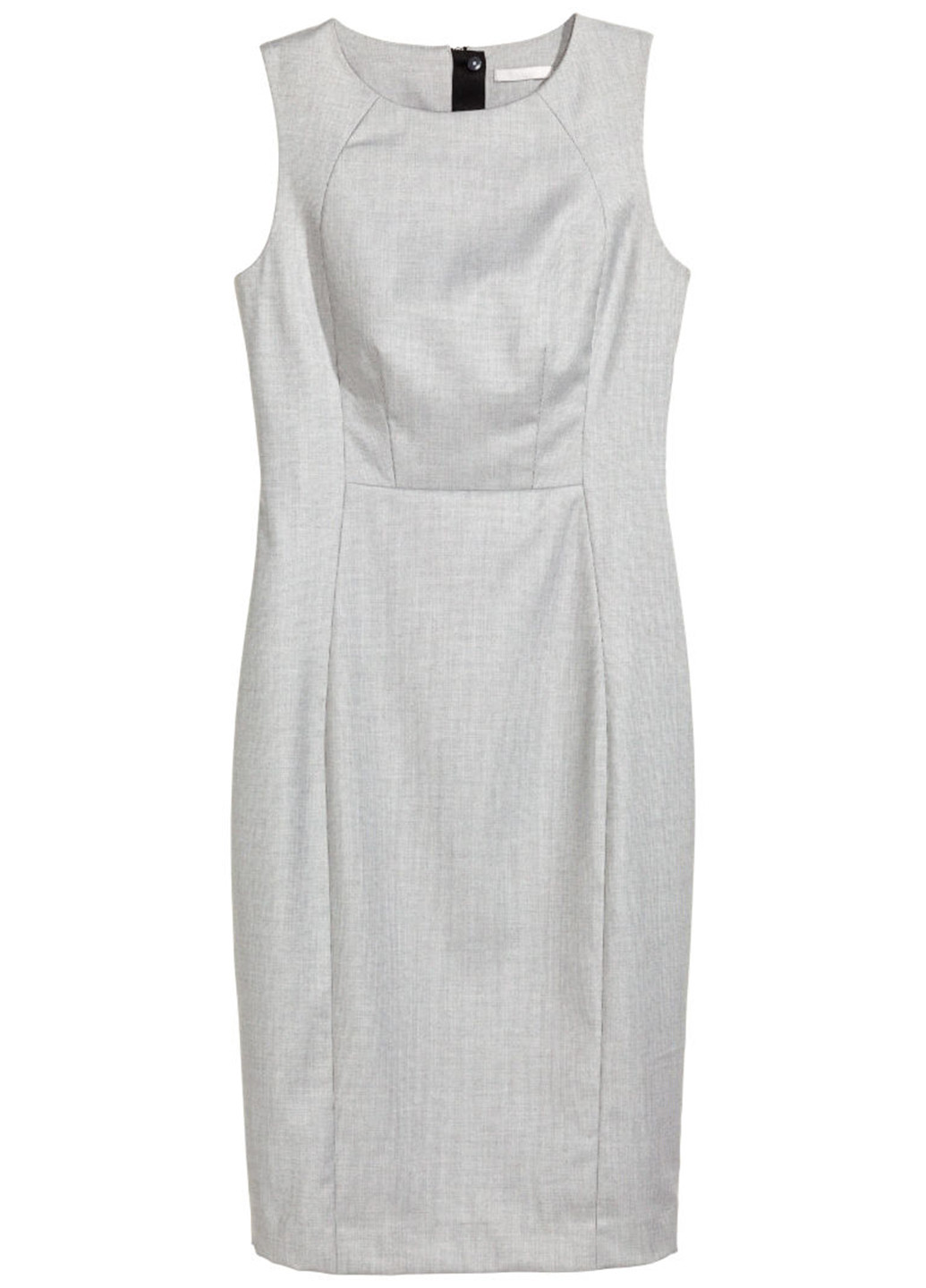 Светло-серое деловое платье H&M меланжевое