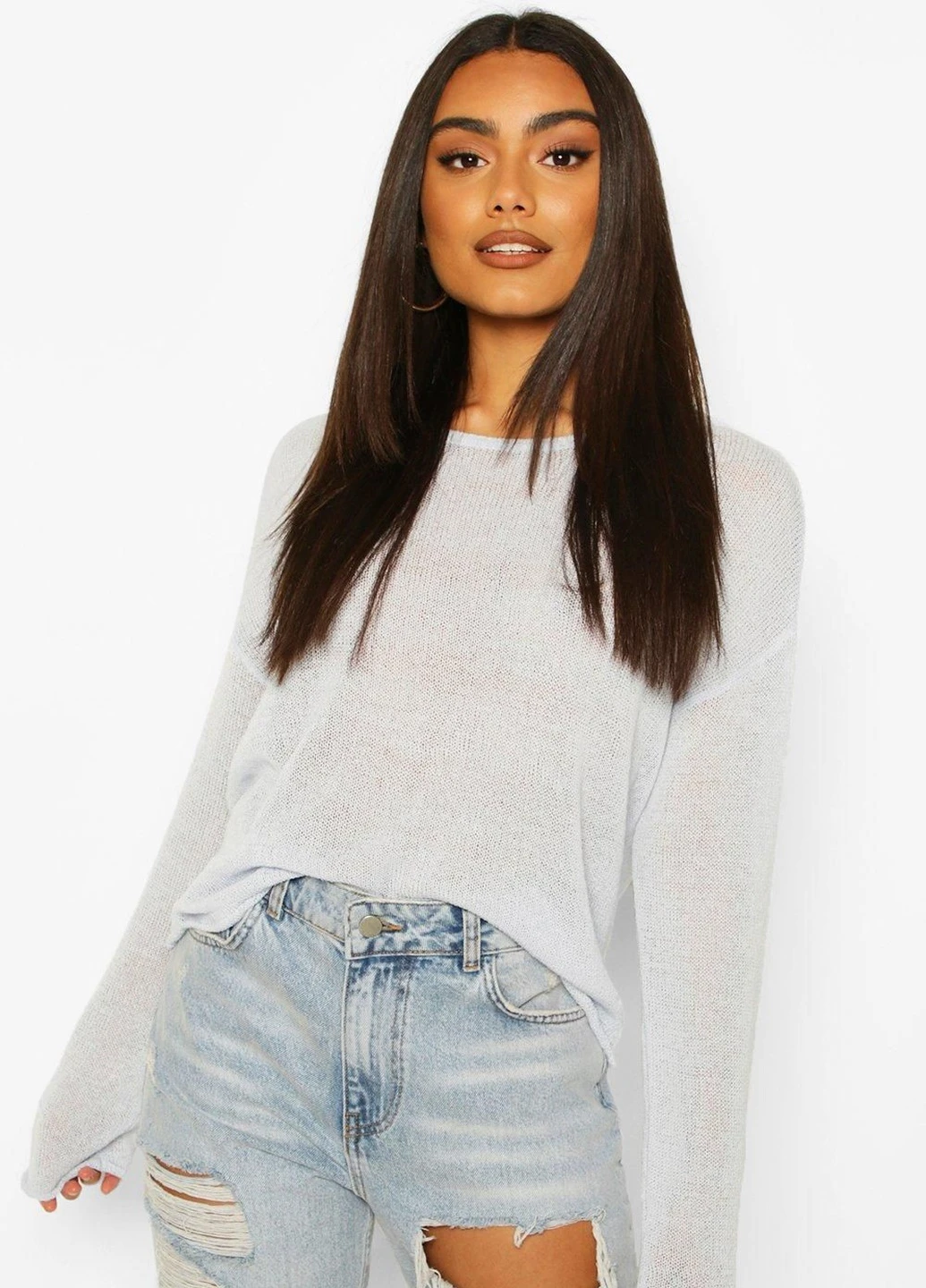 Блакитний демісезонний светр Boohoo