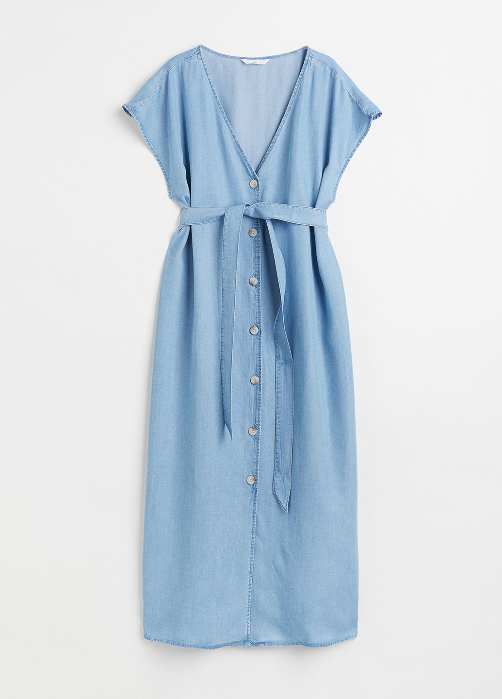 Світло-блакитна кежуал, джинсова сукня для вагітних H&M однотонна