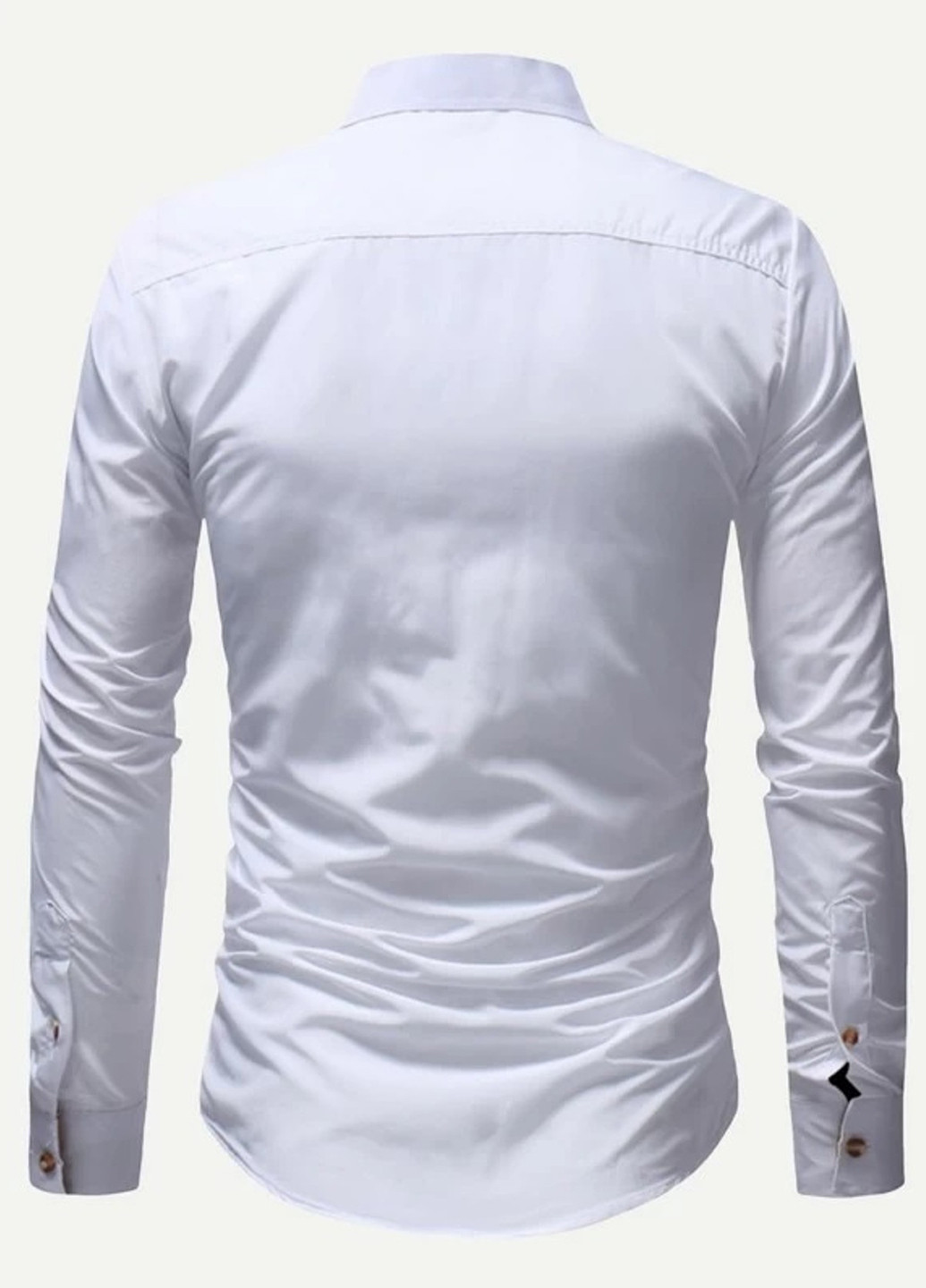 Белая кэжуал рубашка однотонная SHEIN
