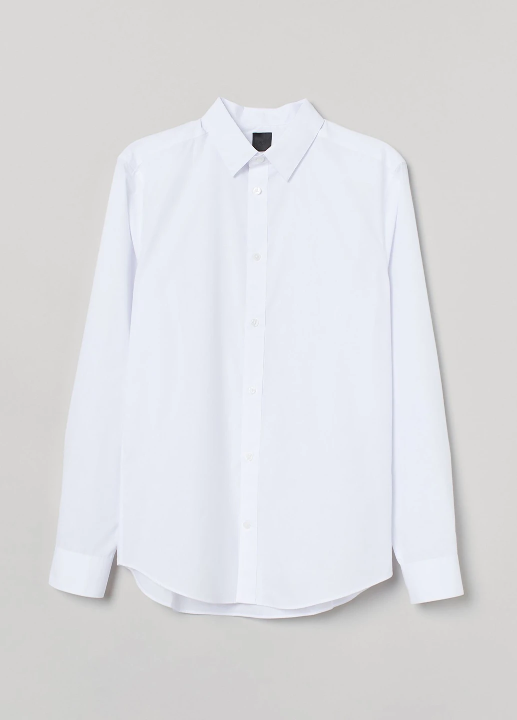 Белая классическая рубашка однотонная H&M