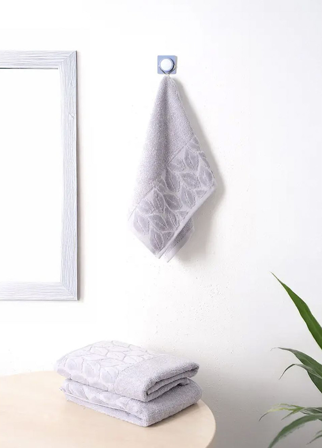 Рушник, 100% бавовна Leaves Gray колір сірий ЦБ-00281550 Soho сірий