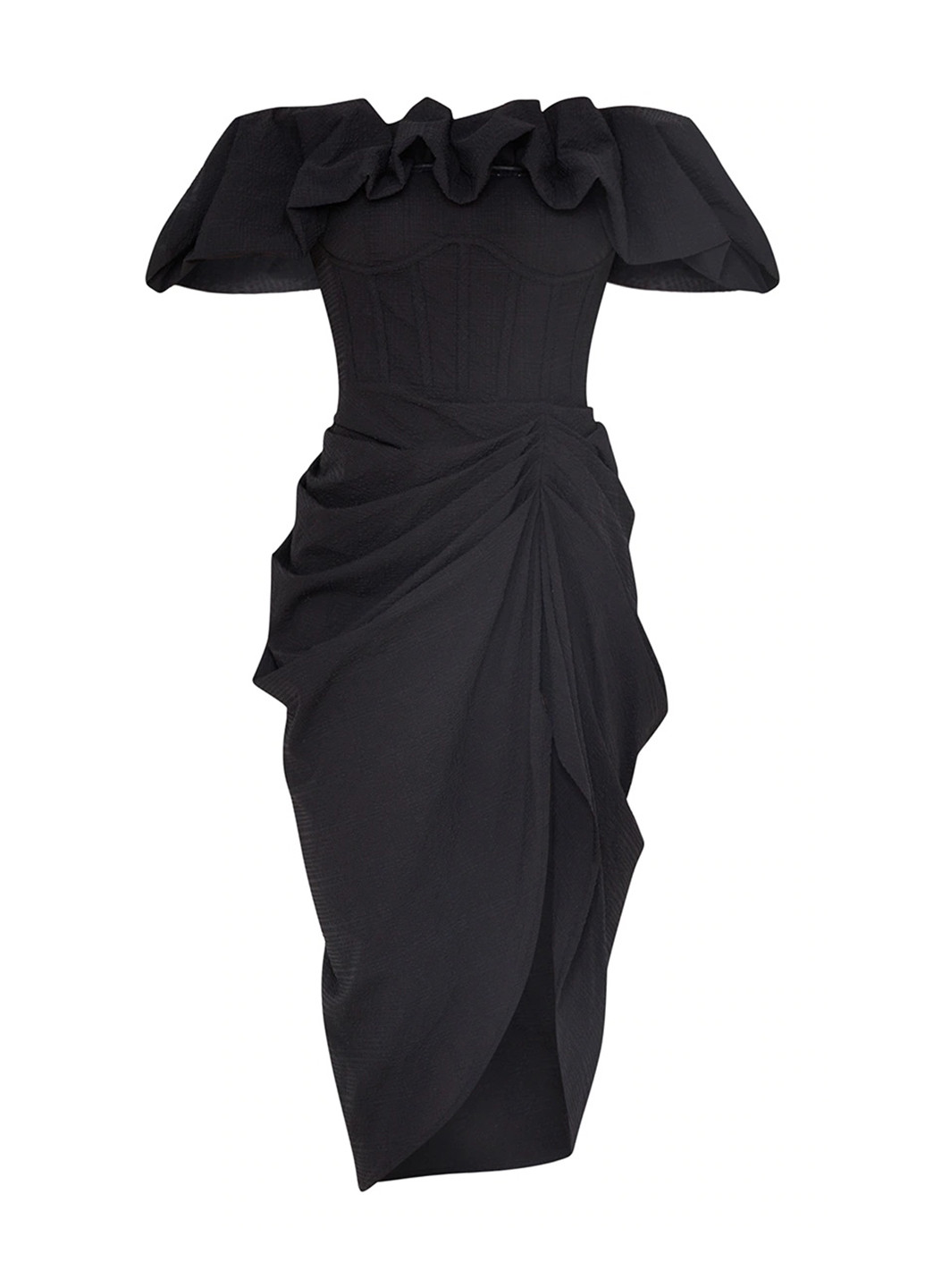 Черное коктейльное платье PrettyLittleThing однотонное