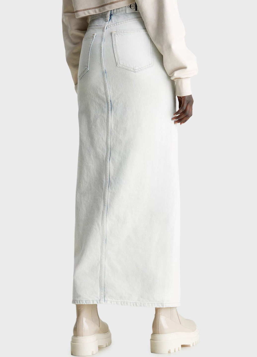 Голубая кэжуал, джинсовая однотонная юбка Calvin Klein Jeans