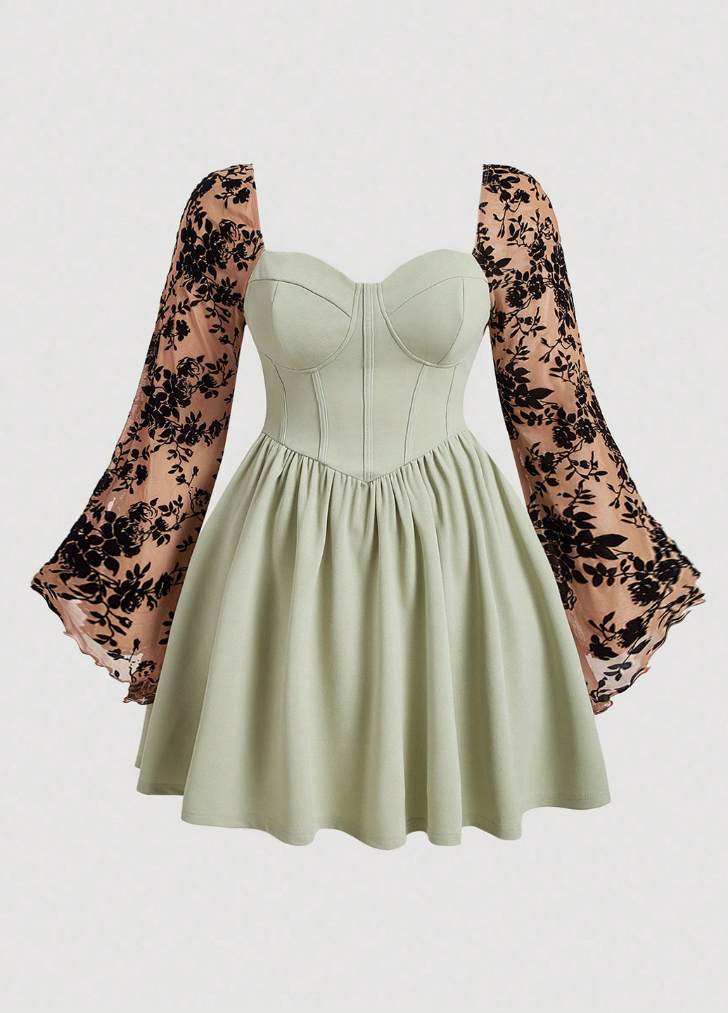 М'ятна кежуал сукня кльош SHEIN однотонна