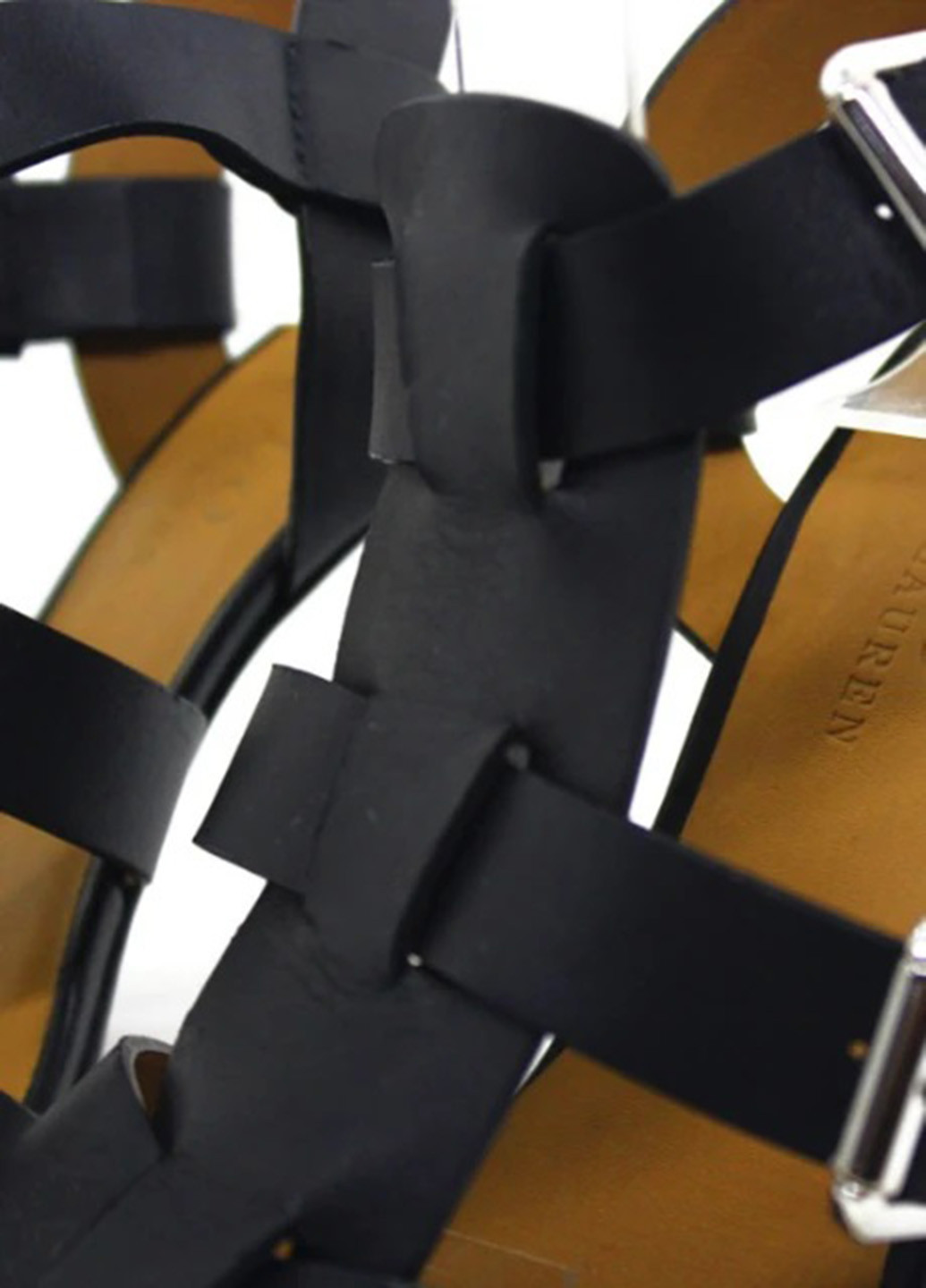 Черные босоножки Ralph Lauren с ремешком с пряжкой