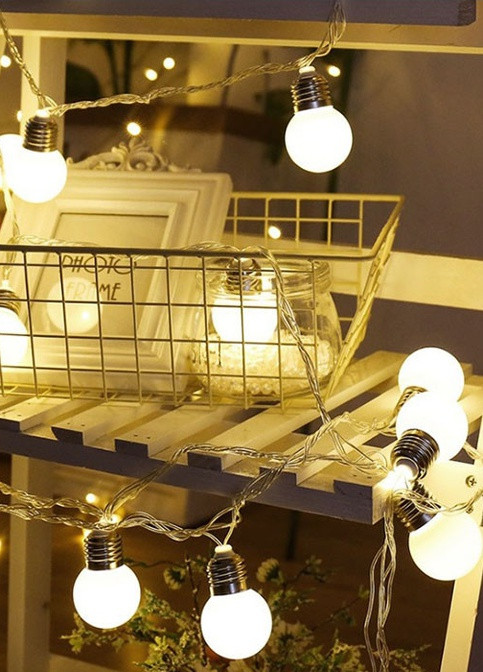 Гирлянда ретро лампочки матовые 20 7м ТЕПЛЫЙ БЕЛЫЙ, лампы эдисона 5 см 20шт на прозрачном проводе Led (251371749)