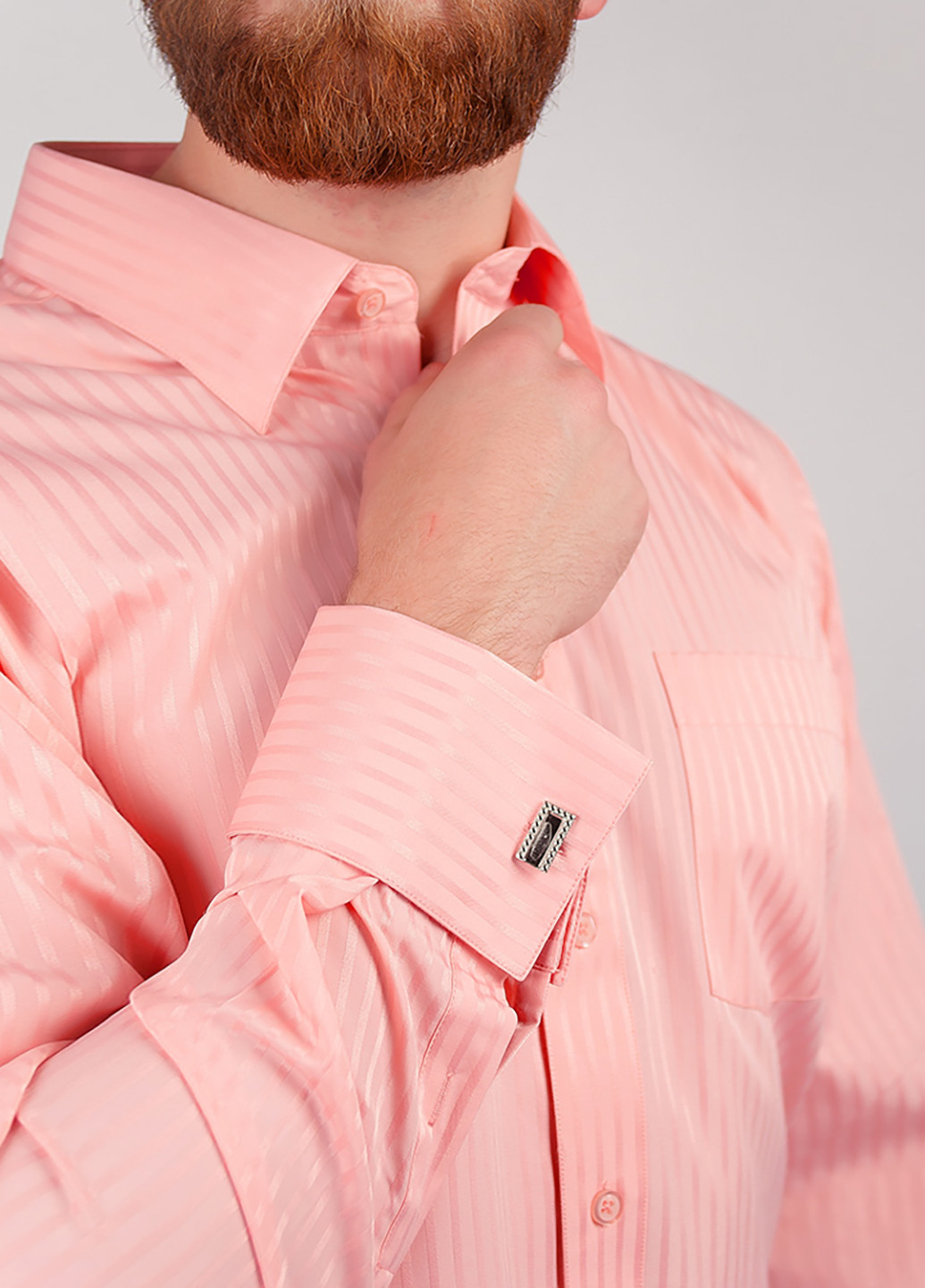Персиковая кэжуал рубашка однотонная Framzoni