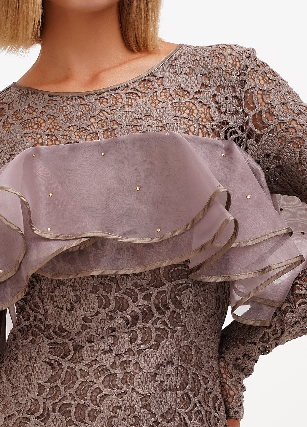 Сіро-коричнева кежуал, святковий сукня силуетна Sassofono однотонна