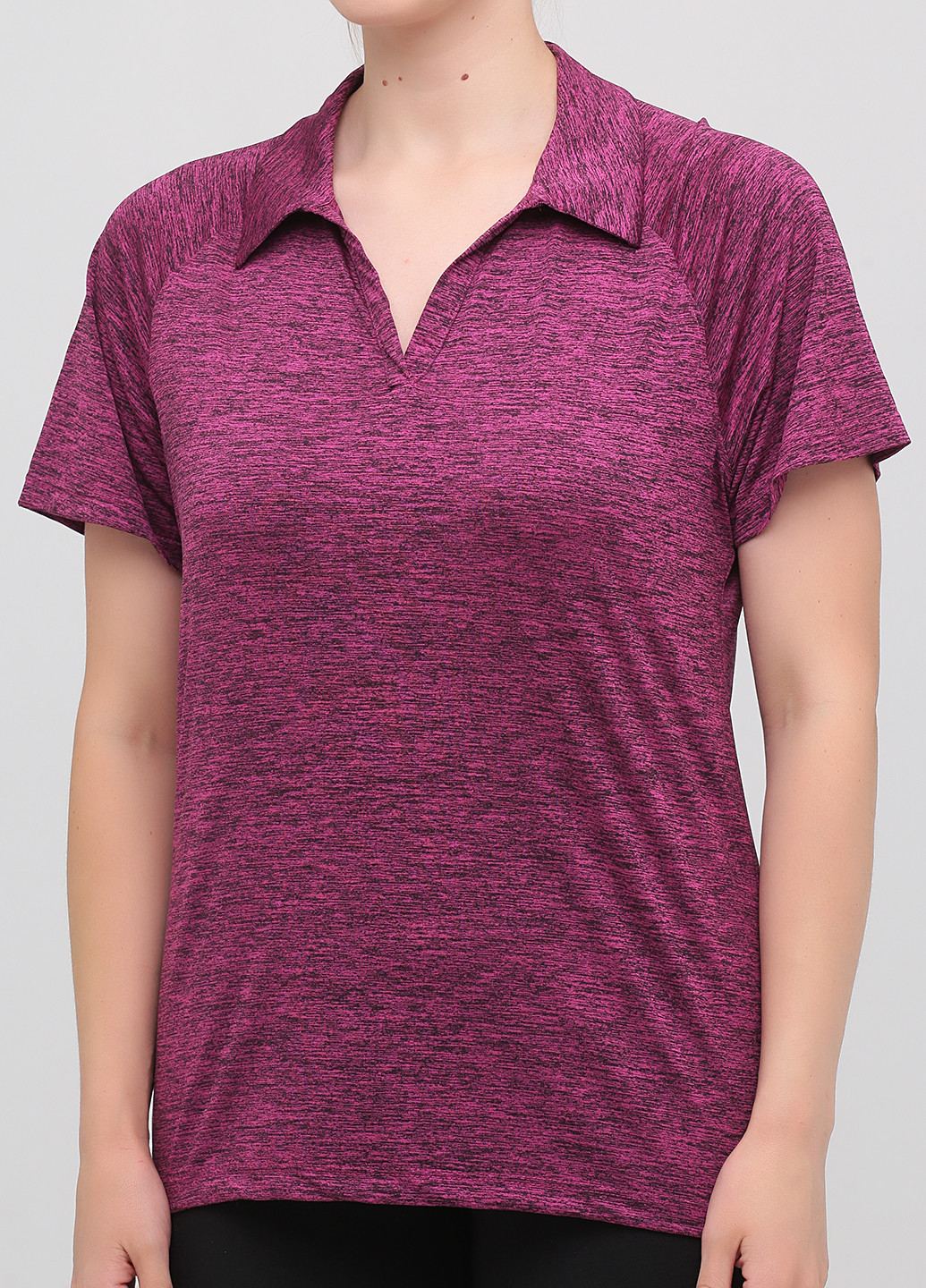 Фиолетовая женская футболка-поло Augusta меланжевая