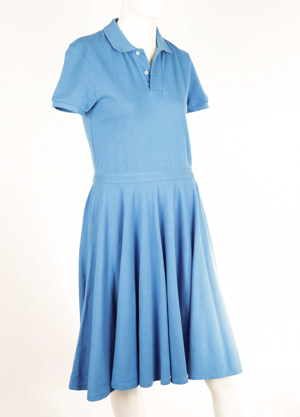 Голубое кэжуал платье поло Ralph Lauren однотонное