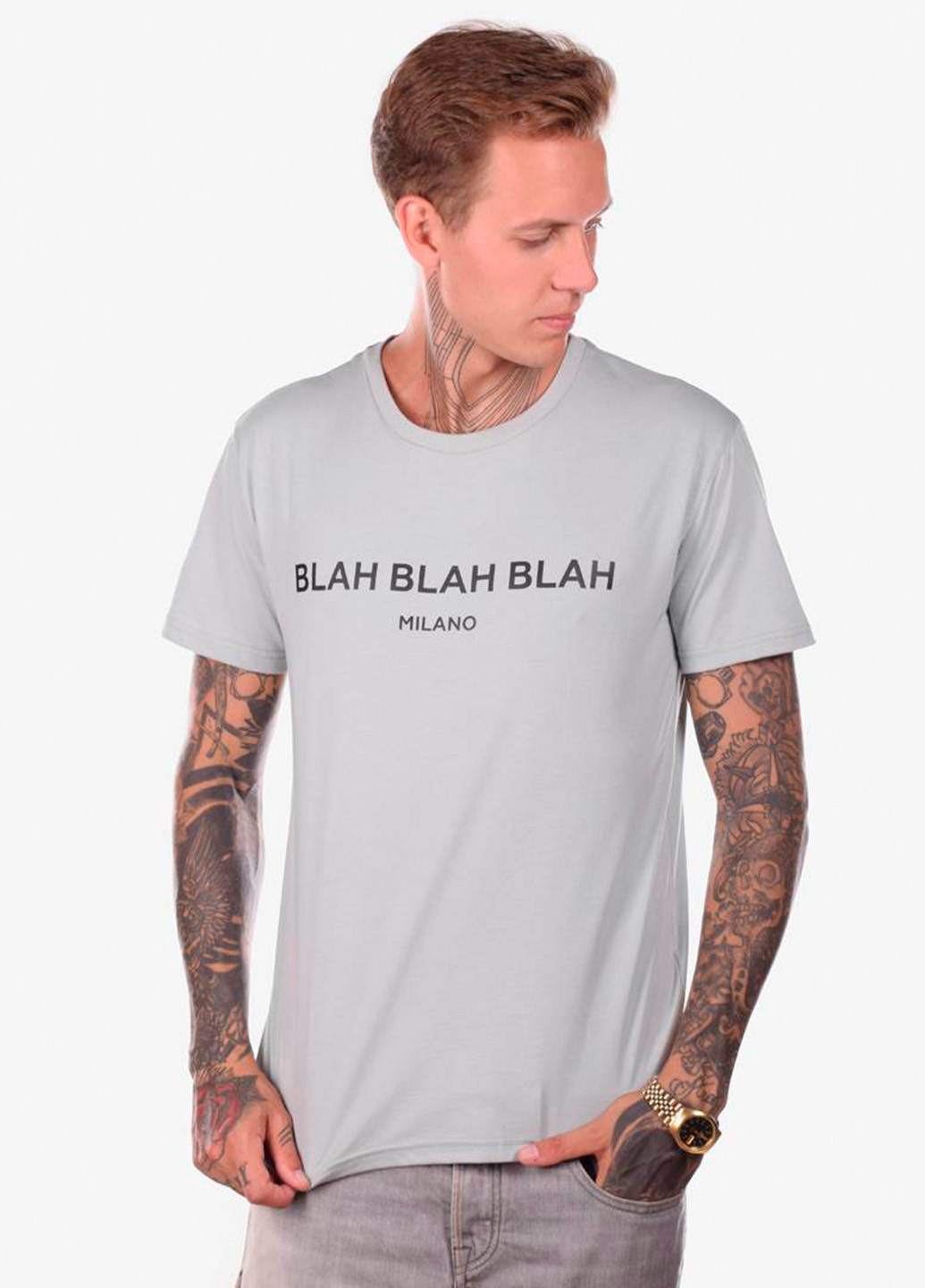 Серая футболка мужская blah серый Power Футболки