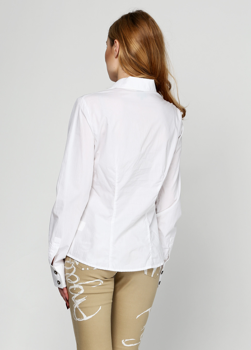 Белая кэжуал рубашка однотонная Just Cavalli
