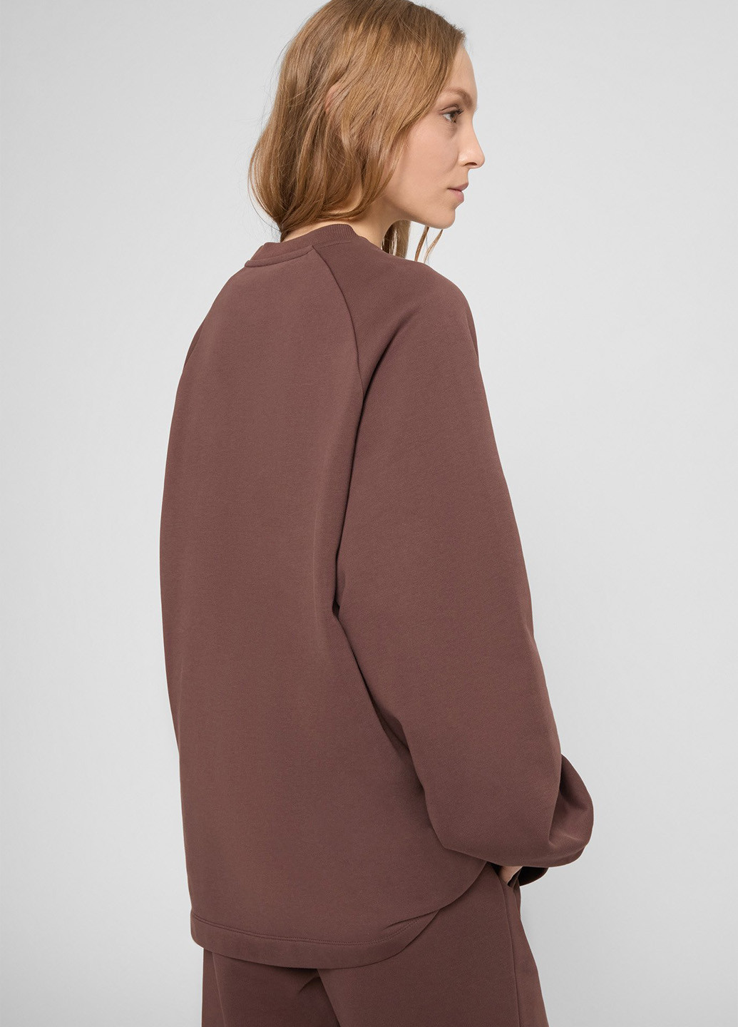 Коричневый свитшот PRPY однотонный вышивка (366431586)