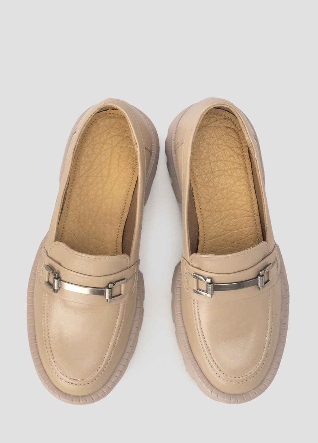 Cliford Туфлі лофери бежевий з натуральна шкіра, україна — демісезон (289478034)