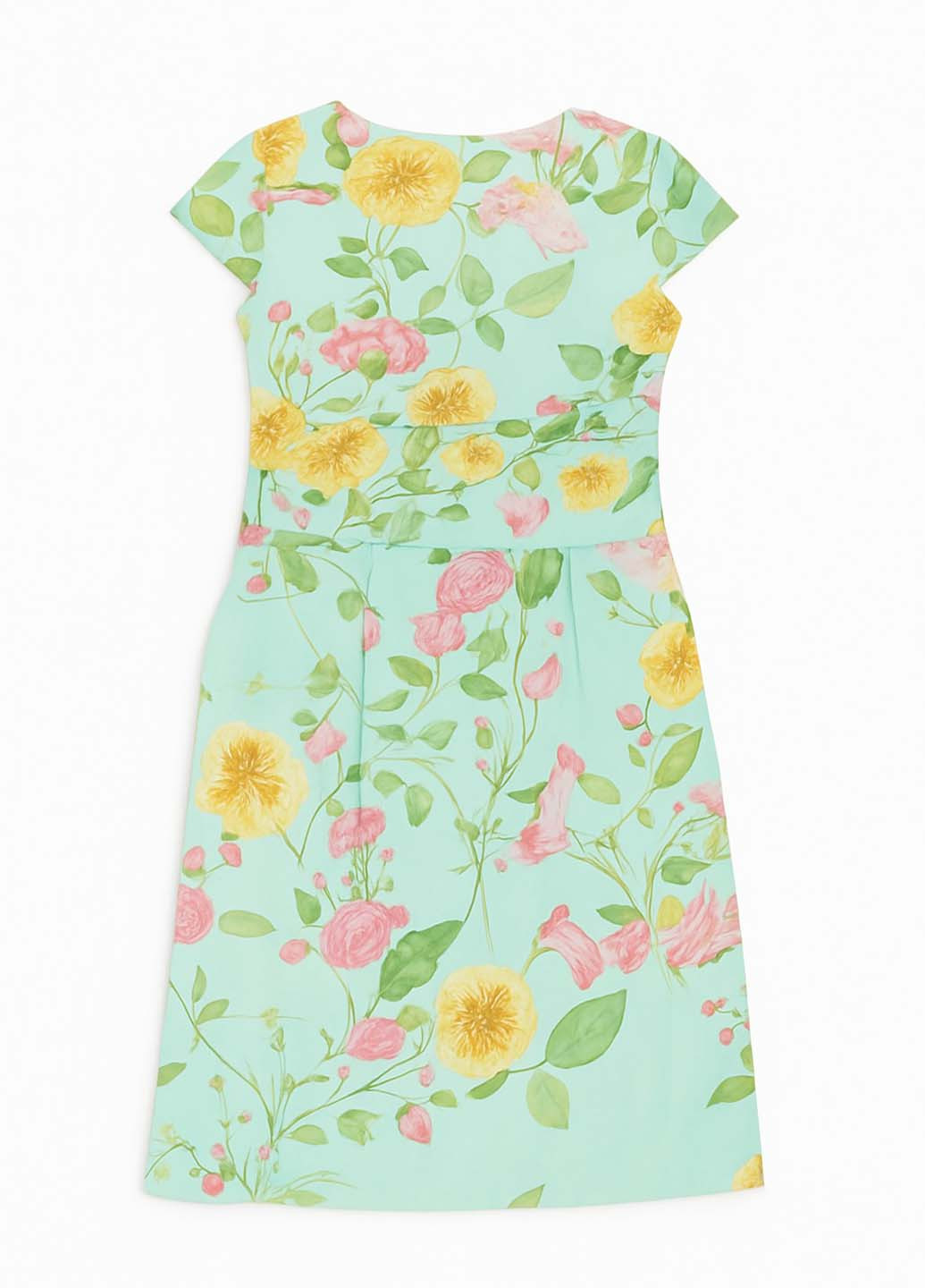 М'ятна кежуал сукня а-силует Sassofono з квітковим принтом