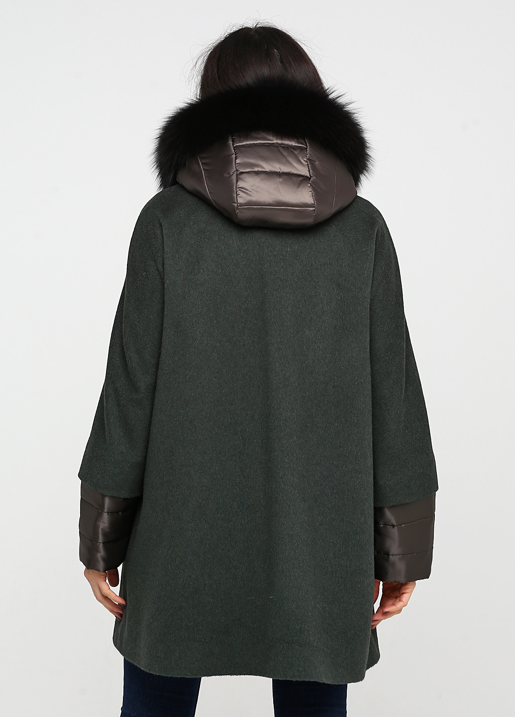 Темно-зеленое демисезонное Пальто однобортное Silenzio