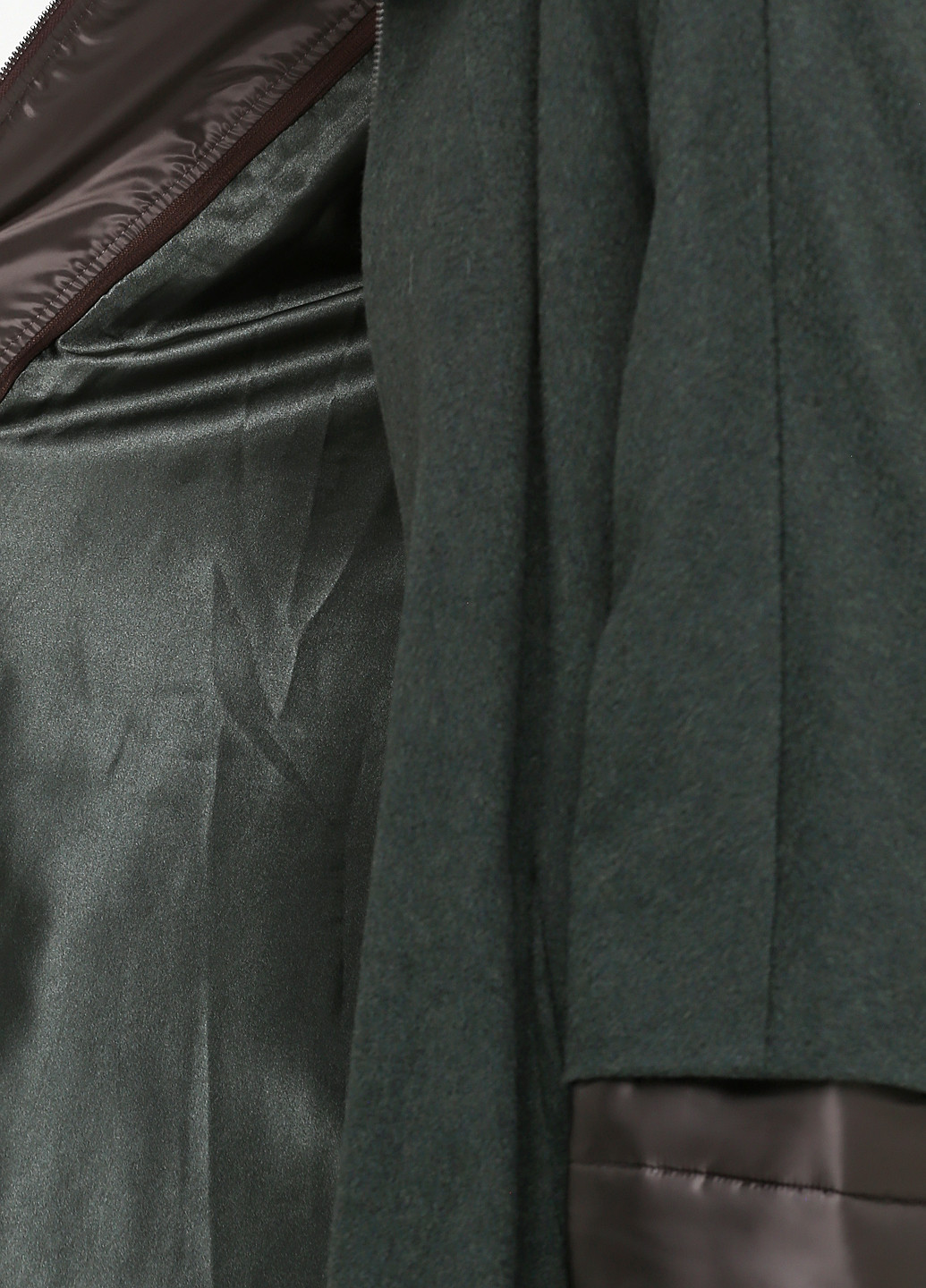Темно-зеленое демисезонное Пальто однобортное Silenzio