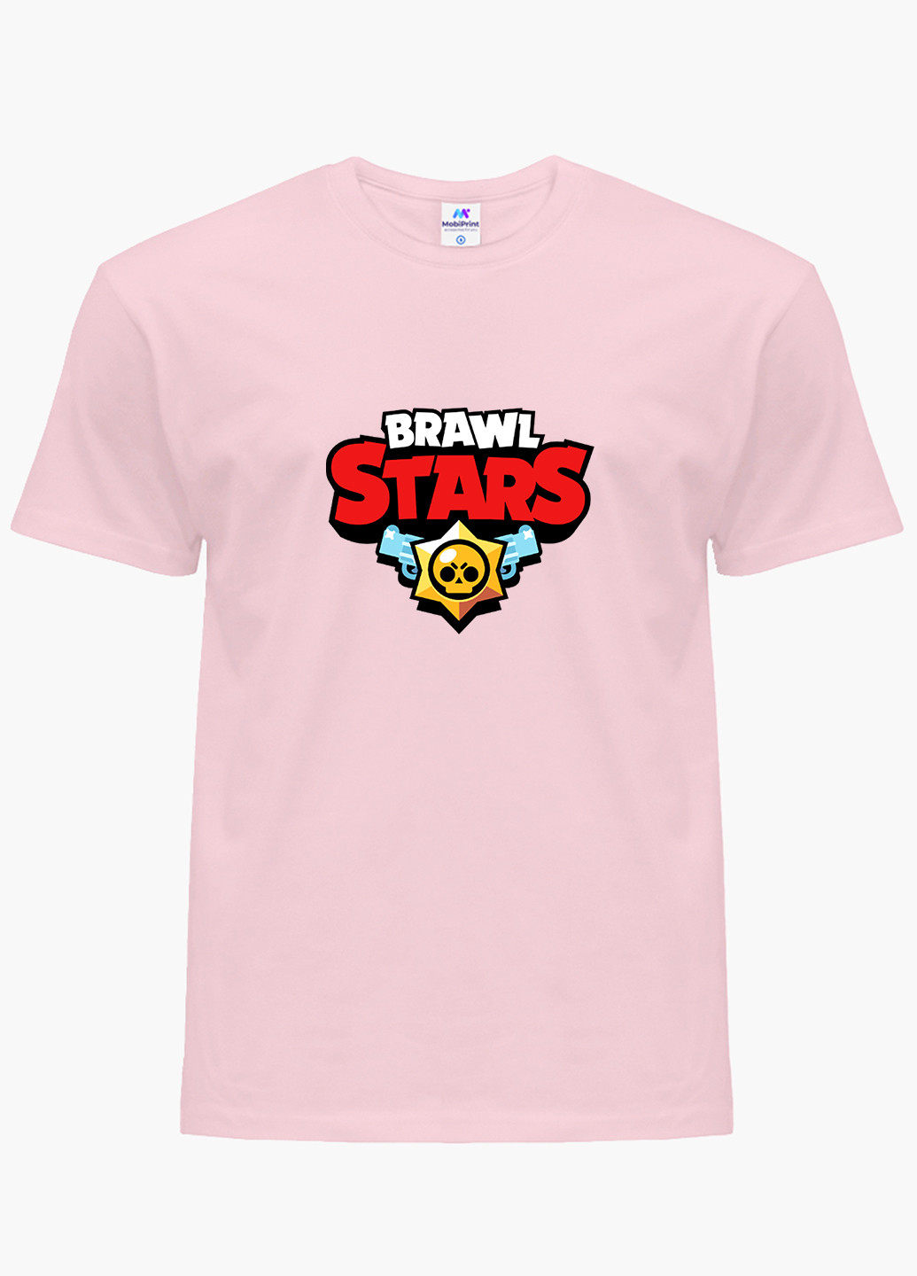 Рожева демісезонна футболка дитяча лого бравл старс (logo brawl stars) (9224-1000) MobiPrint