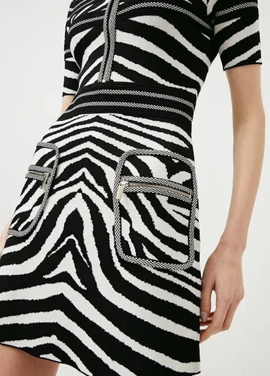 Черно-белое кэжуал платье силуэтная Karen Millen зебра
