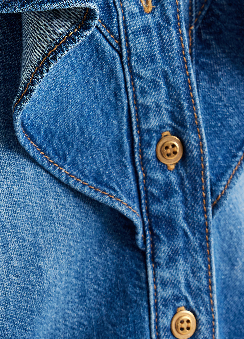Темно-голубой джинсовая рубашка варенка KOTON