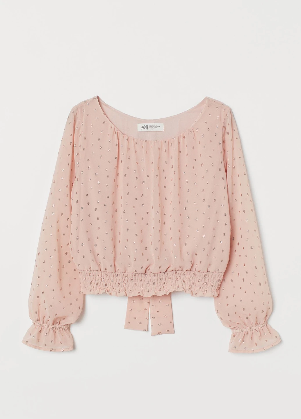 Розовая однотонная блузка H&M летняя
