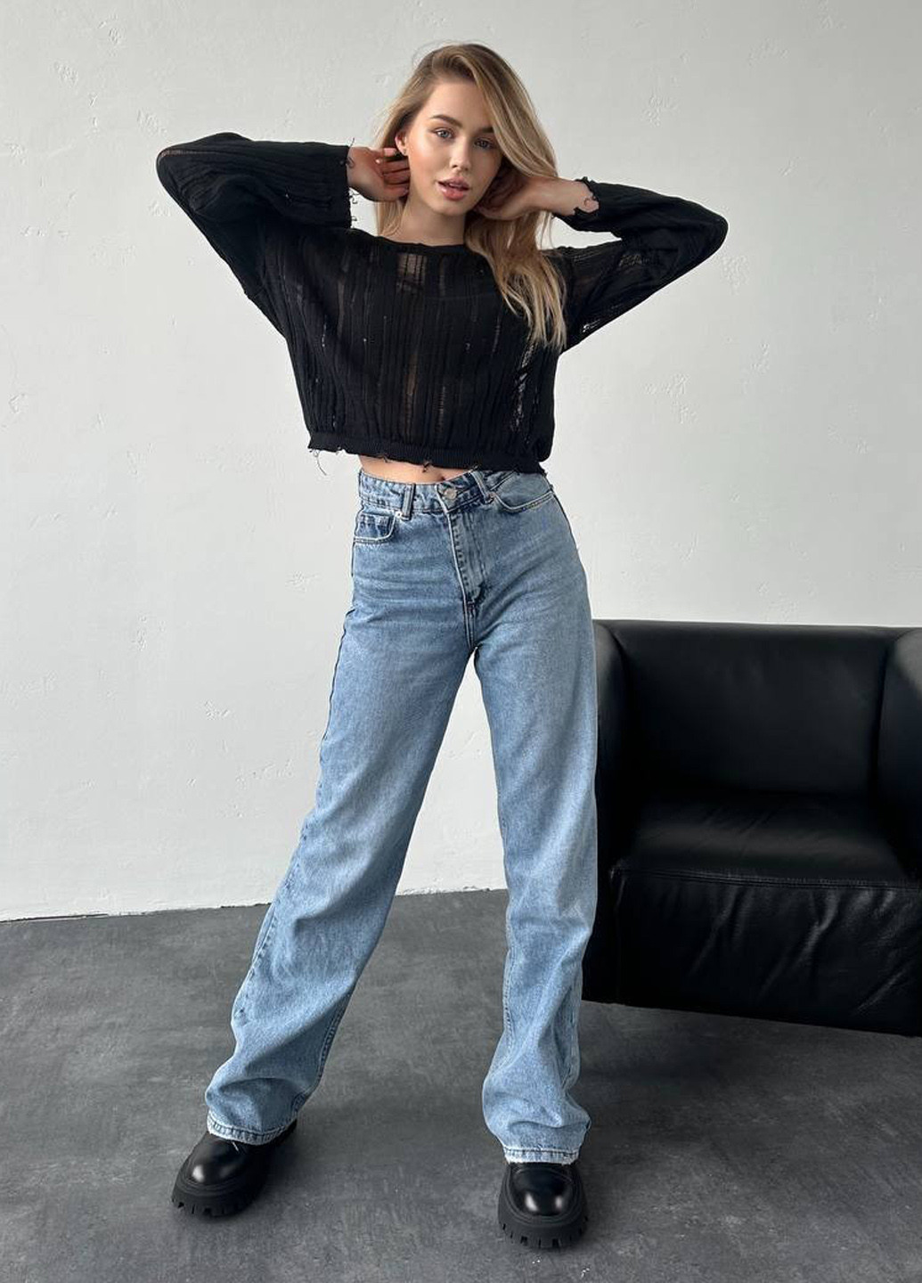 Черный демисезонный джемпер джемпер No Brand