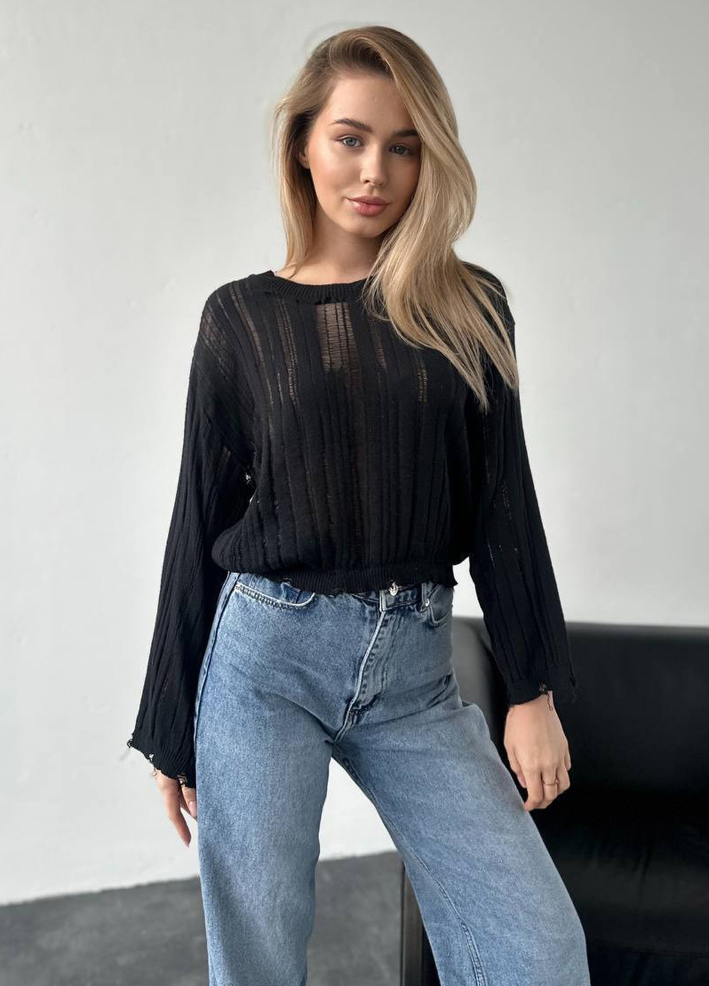 Черный демисезонный джемпер джемпер No Brand