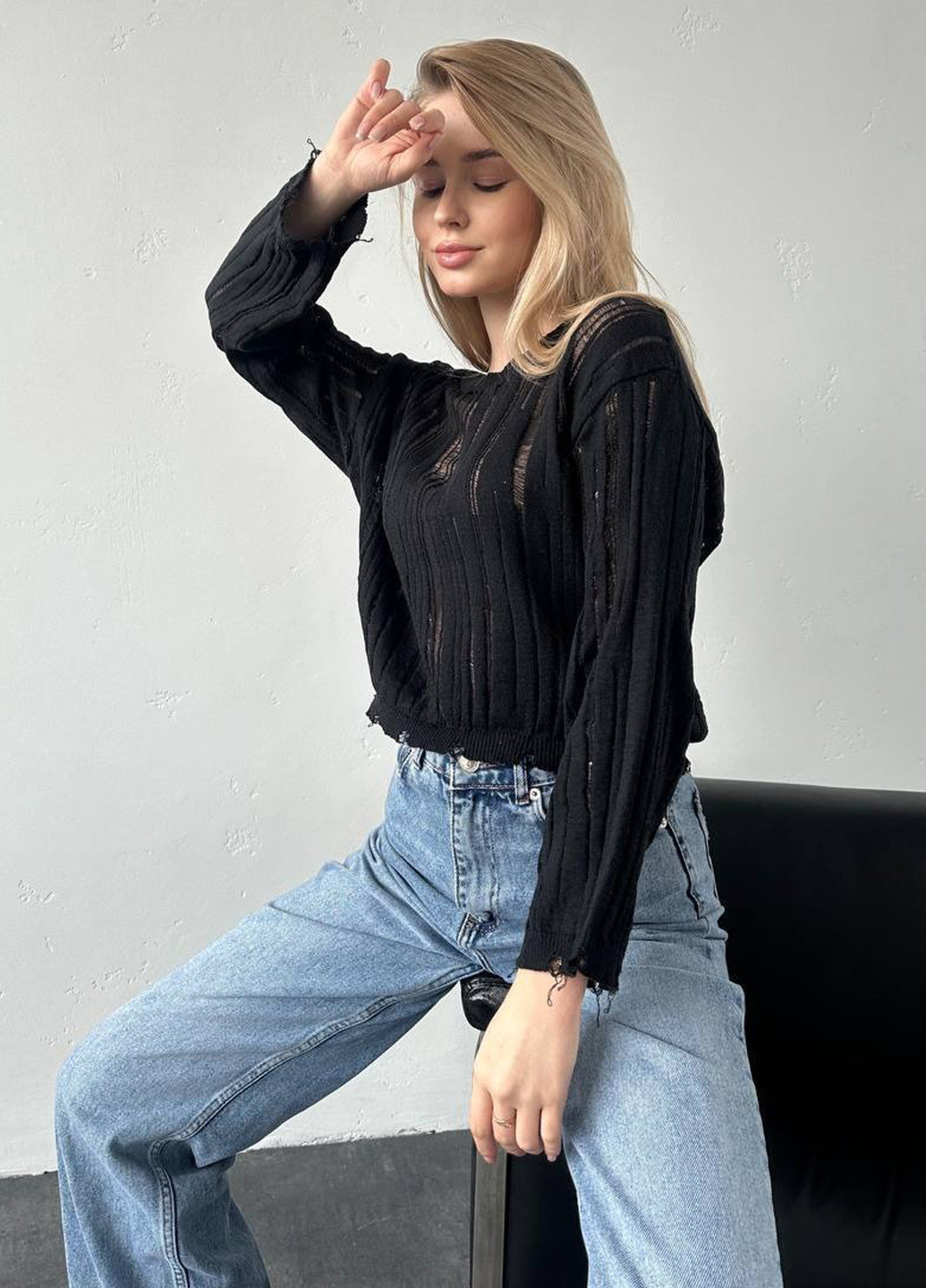 Черный демисезонный джемпер джемпер No Brand