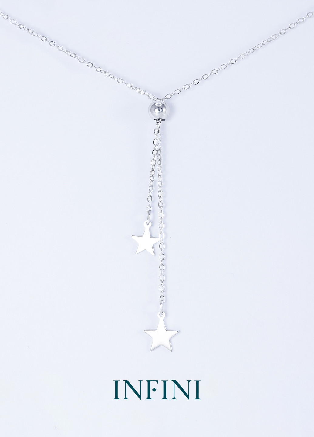 Колье серебряное Infini галстук со звездами (250563054)