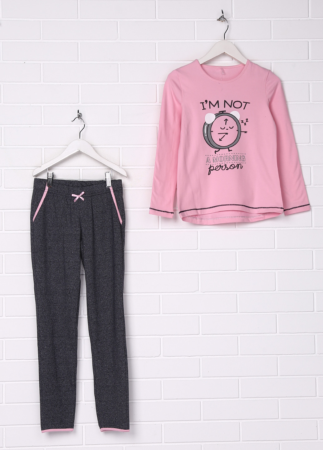 Светло-розовый демисезонный комплект (лонгслив, брюки) Фабрика наш одяг