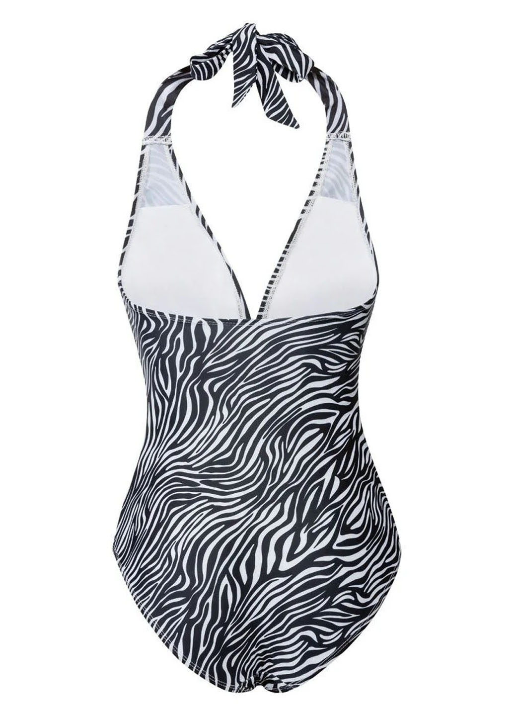 Чорно-білий літній купальник суцільний, халтер Esmara