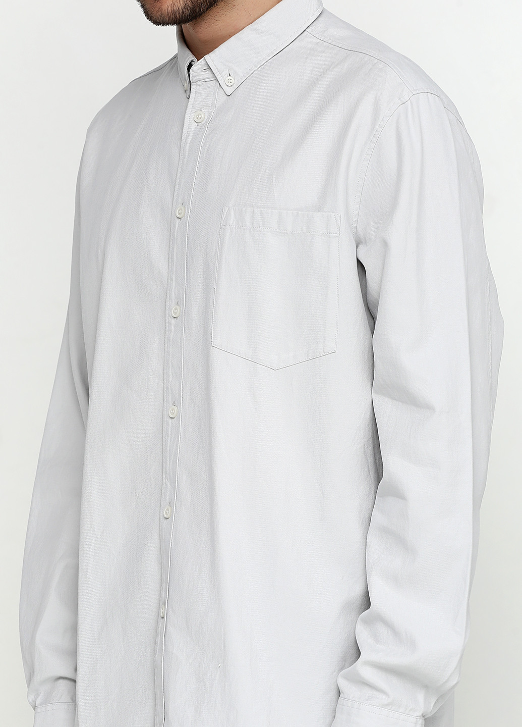 Светло-серая кэжуал рубашка Cos с длинным рукавом