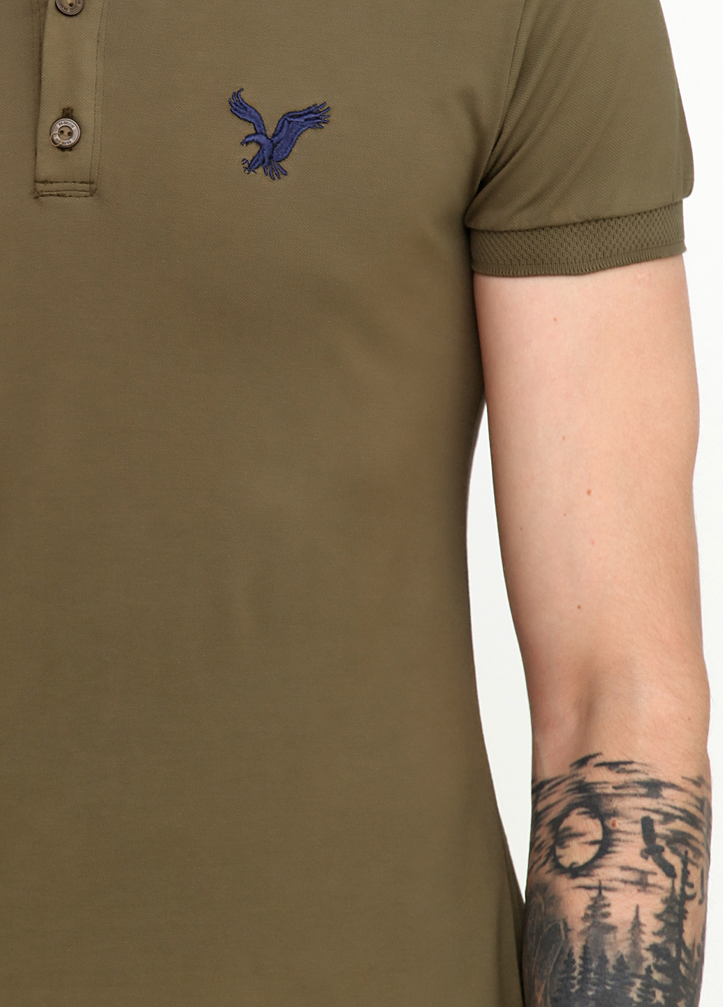 Оливковая (хаки) футболка-поло для мужчин EL & KEN с логотипом