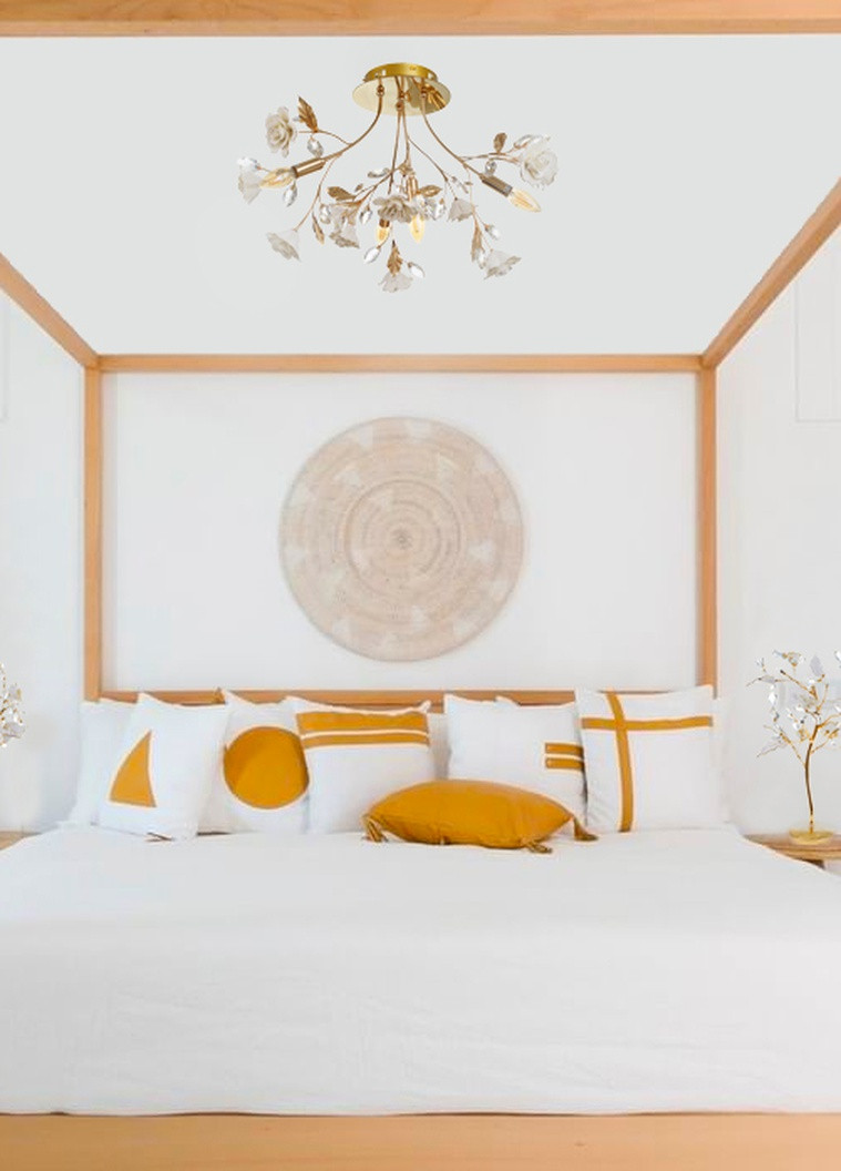 Настольная лампа флористика BKL-526T/6 G4 GD Brille (253881600)