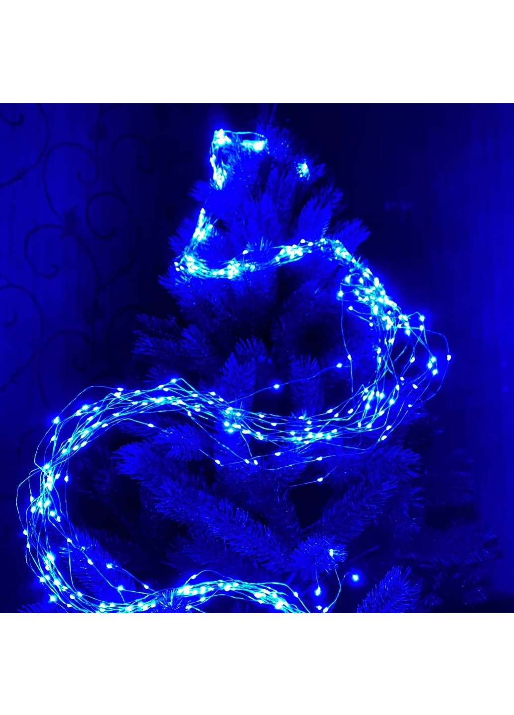 Світлодіодна гірлянда нитка кінський хвіст крапля роси 2 м 200 LED 10 ниток (30182-Нов) Синій Francesco Marconi (251385125)